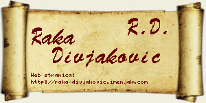 Raka Divjaković vizit kartica